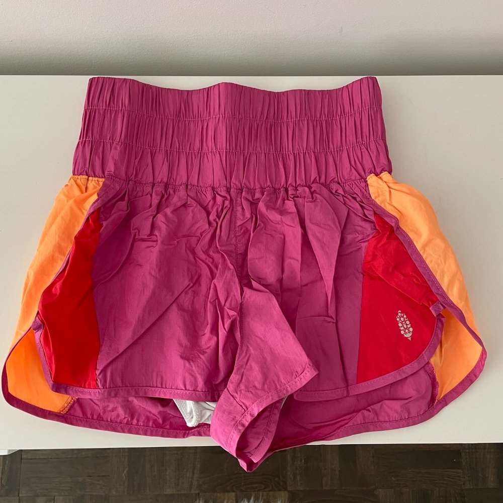FP Movement Free People M Medium Pink Orange Multicolor Running Athletic Shorts